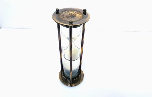 Nautical Brass Decorative Sand Timer Hourglass Vintage  Collectible Gift