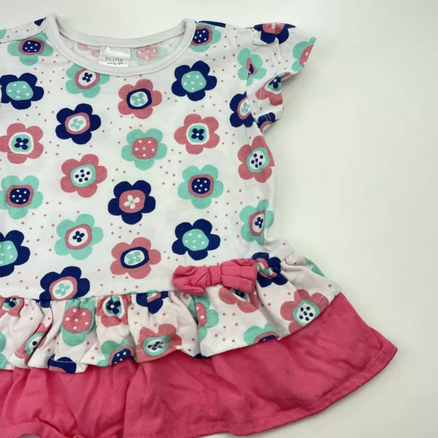 Girls size 0, Tiny Little Wonders, floral cotton t-shirt / top, GUC 2