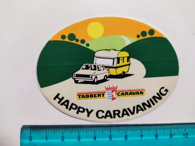 Autocollant Happy Caravaning Tabbert Autocolant Vintage 80s Original