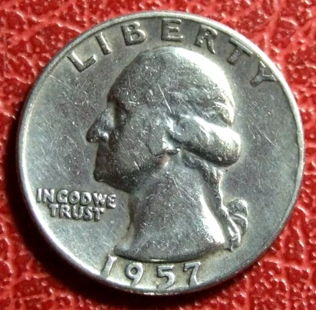 Liberty George Washington United Estado Trimestre De Dólar de Plata 1957 Moneda