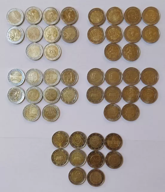 LOT DE 50 pièces de 2 Euros Commémoratives N3 EUR 125,00 - PicClick FR