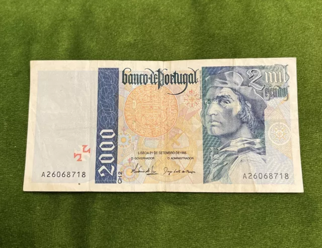 Portugal 2000 Escudos Banknote 1995