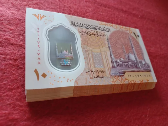 Eebc22136# Egypt £10 New Polymer Issue 2022 P-New Sign T.amer #24