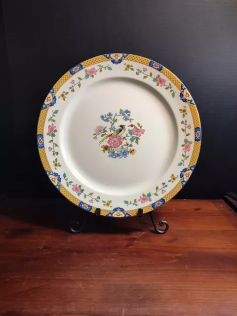 Vintage F. Winkle & Co. England Whieldon Ware, Pheasant & Floral, 13.5" Serving