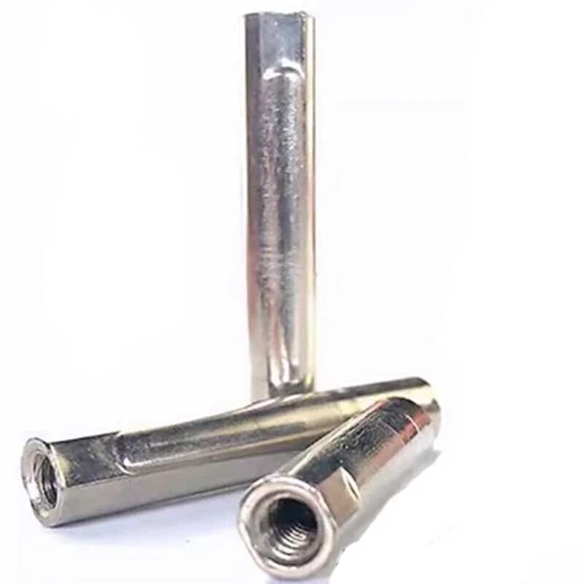 M5 M6 Iron Double-way Female Connection Sleeve Butt-joint Round Nuts Set Screw