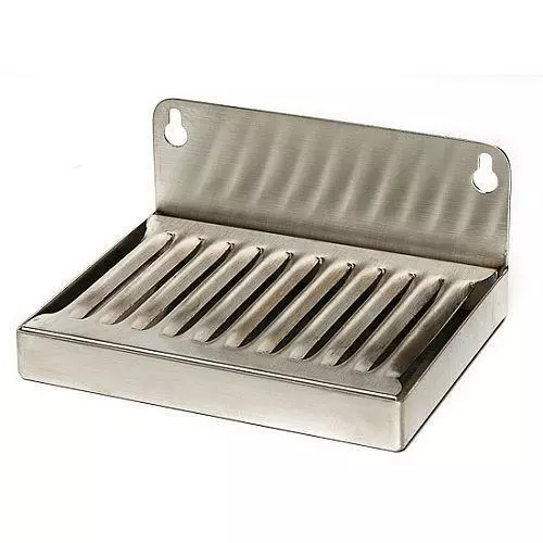 Stainless Steel Wall Mount Drip Tray Small 4" x 6" - Draft Beer Kegerator Keg