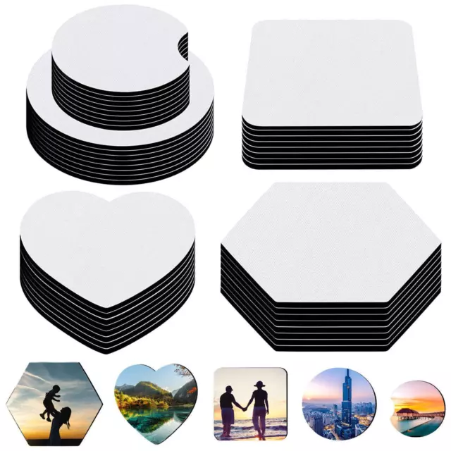 40Pcs Coaster Board Sublimation Blank Printing Machine Plate DIY Soft Craft