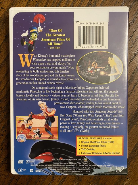 Pinocchio (DVD, 1999, Limited Issue) 2