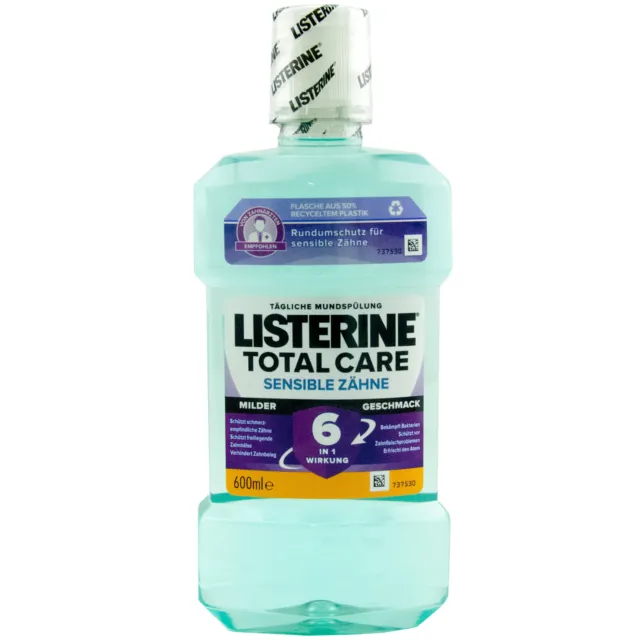 Listerine Rince-Bouche Total Soin 1 X 600ml Doux Saveur pour Sensible Dents