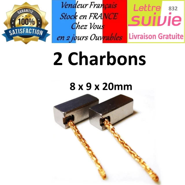 Lot De 4 Balais De Charbon Avec Arrêt Automatique - 5x10x17 Mm - Compatible Meuleuse D'angle Wurth EWS 125 - Remplacement Facile