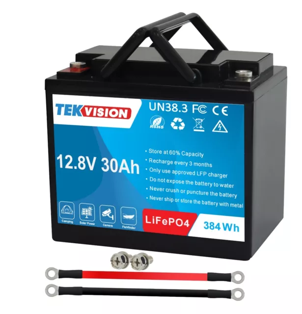 Tekvision Lithium LiFePO4 akku 12V 30Ah Batterie 19% MwSt.