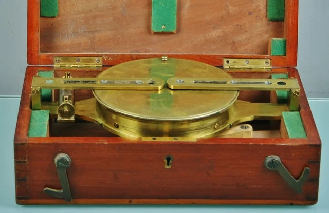 Antique Brass Diopter Topographic Compass by Stanley London 19.c