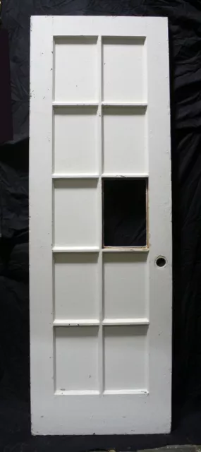 30"x94"x2 Antique Vintage Wooden Wood Exterior Entry French Door 10 Window Glass