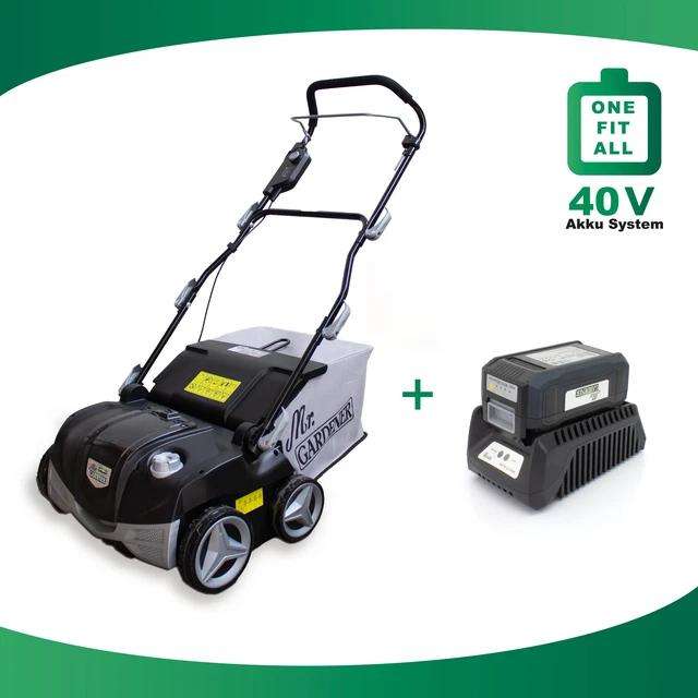 MR. GARDENER 40V Akku Vertikutierer Rasenlüfter 38cm AVL 40382 Li EUR
