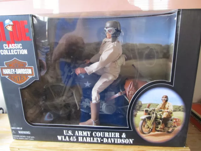 Gi Joe Hasbro Classic Collection  Us Army Courier And Wla 45 Harley Davidson Nib