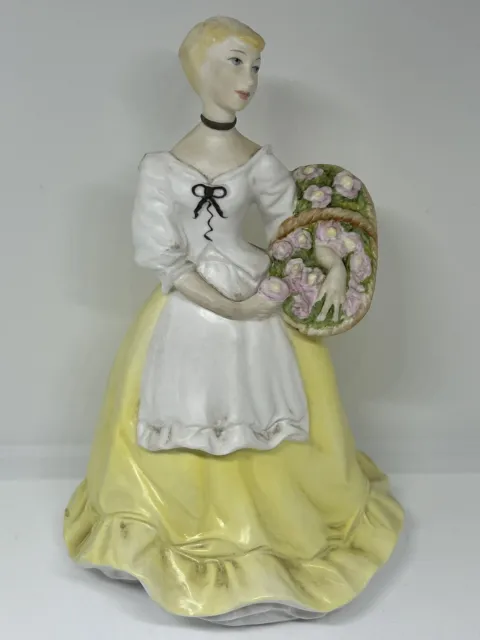 VINTAGE ROYAL WORCESTER “Spring Fair” Figurine. Yellow Dress ...