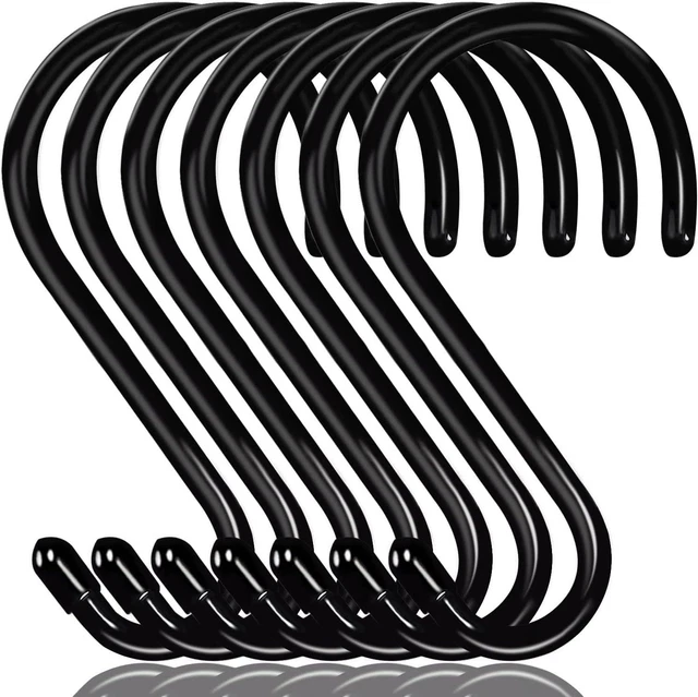 8 PACK 6 Inch Extra Large S Hooks Heavy Duty Steel Metal Vinyl Coated S