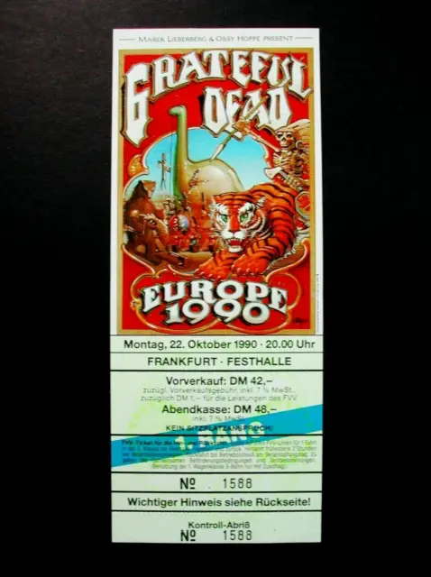 Grateful Dead Ticket Europe '90 Tour Frankfurt Germany 10/22/1990 Rick Griffin