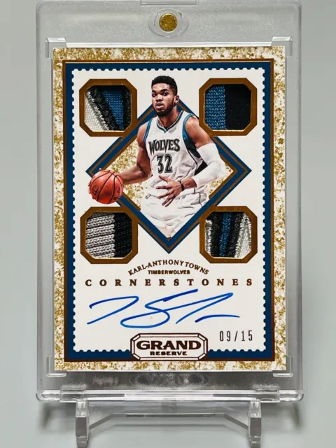 Karl Anthony Towns 2016-17 Panini Grand Reserve Cornerstones Auto Granite 09/15