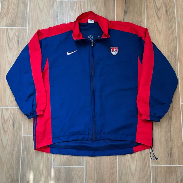 Vintage NIKE USA Soccer Team Jacket Men's SIZE LARGE National Full Zip Football