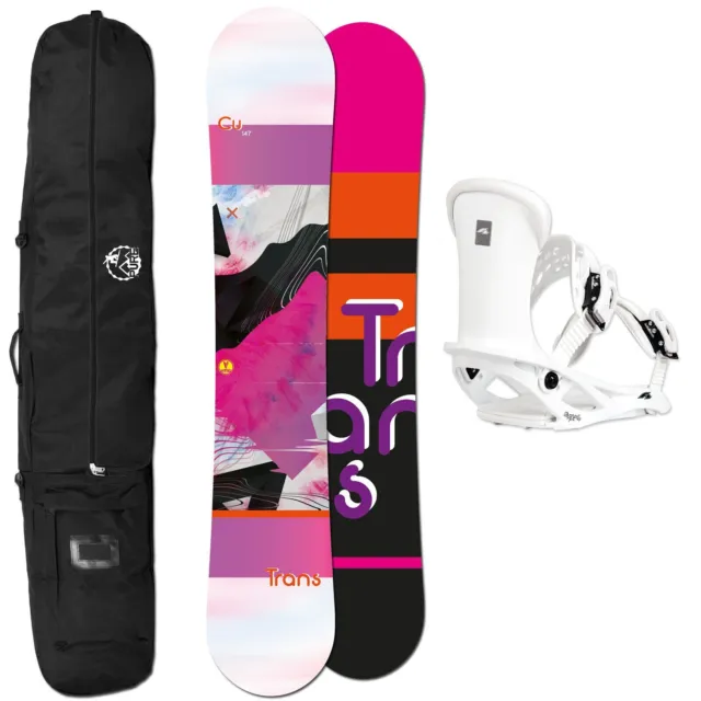 Damen Snowboard Set Trans Cu Pink 155 Cm +++ Sonic Bindung Gr. M + Bag