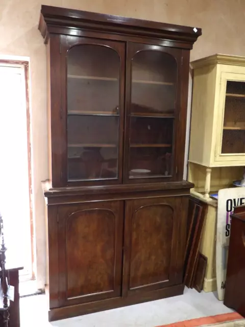 Victorian Mahogany 2 Section Bookcase Cabinet (Ref 341)