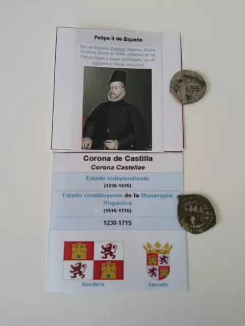 Dinero Felipe Ii O Iii Y Dinero De Castilla Moneda Medieval Cobre