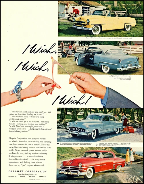 1953 Chrysler cars DeSoto Plymouth Dodge farm vintage 4 photo print Ad  adL54