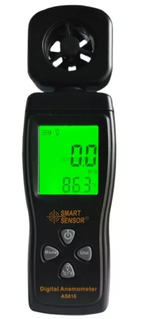 Tester Anemometer AS816 Digital Air Wind Speed Gauge Meter Smart Sensor lg