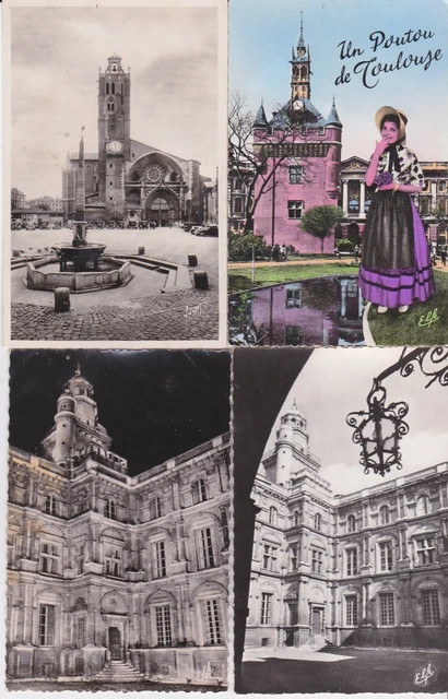 Lot 4 cartes postales anciennes TOULOUSE 4
