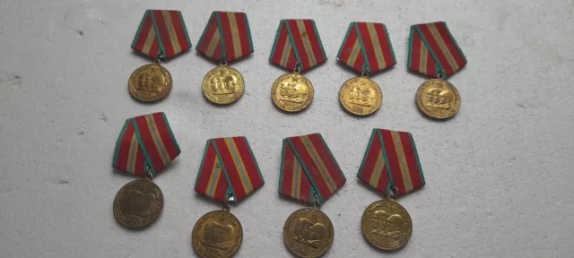 Job lot of 9 big Soviet memorable medals without documents.