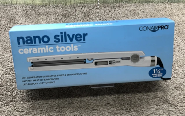 Conair Pro Nano Silver Ceramic Tools Ionic Straightening Iron, 1 1/4 Inch 83441