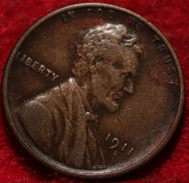 1911-S San Francisco Mint Copper Lincoln Wheat Cent