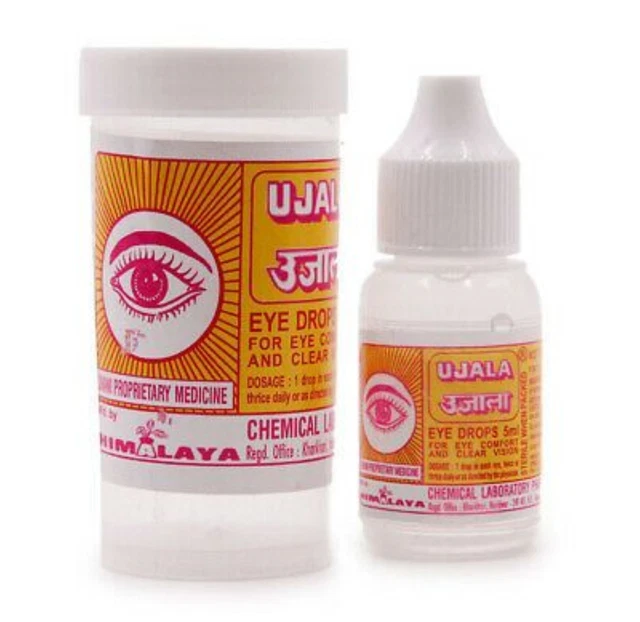 Gouttes Pour Les Yeux Ujala - 5 Flacons - Aide à Retarder La Cataracte - à Base De Plantes