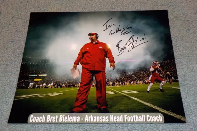Arkansas Coach Bret Bielema Signed Autographed 8x10 Photo Razorbacks B