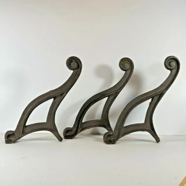 LARGE heavy Cast Iron  Hooks 11-1/4" deep (Set of Three) Barn Supplies