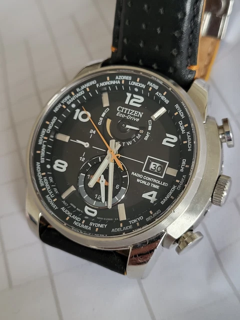 CITIZEN ECO DRIVE H820 S087554 Radio Controlled World Time Solar