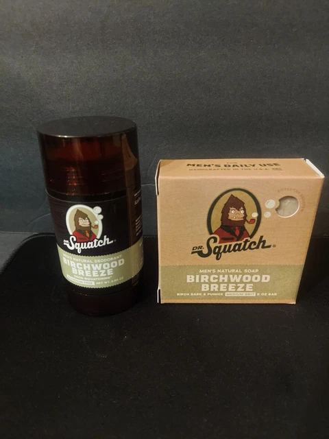 Dr Squatch Birchwood Breeze Natural Deodorant 2.65oz and Soap 5oz