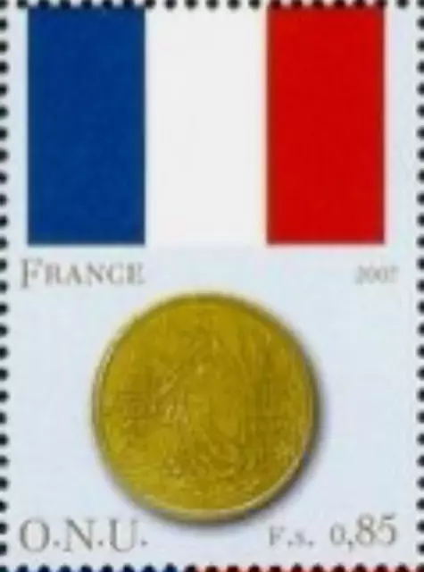 UN Geneva #Mi566 MNH 2007 France Flags 50 Euro Cent Coins [469b]