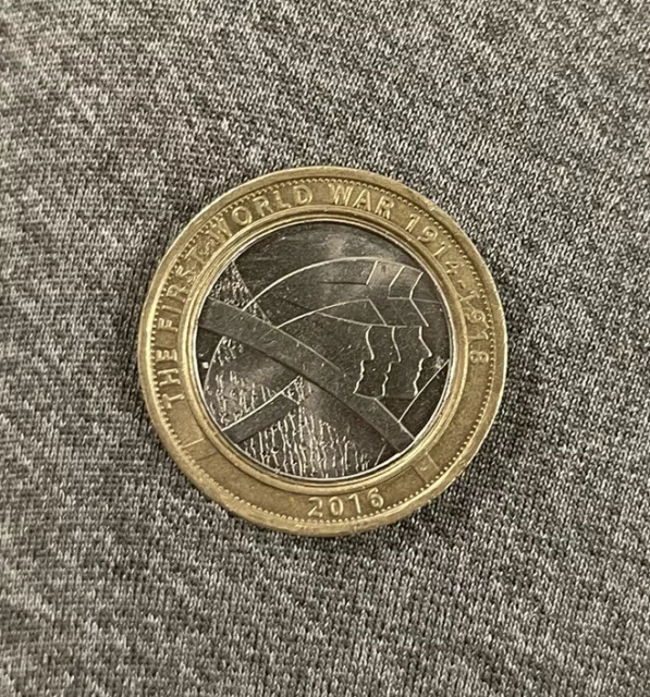 £2 Coin 2016 Queen Elizabeth FOR KING AND COUNTRY TWO POUND First World War 1