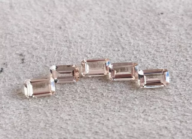 6x4 MM Émeraude Coupe Naturel Pêche Morganite Bijoux Desseré Gemmes 5 PC Set 2