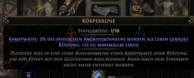 PATH OF EXILE 2 POE PC SC Early Access Standard Körperrune Body Rune ...