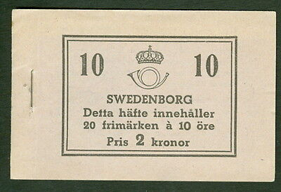 SWEDEN (H33CB) Scott 264b/a, 10 ore Swedenborg Booklet Facit $210.00