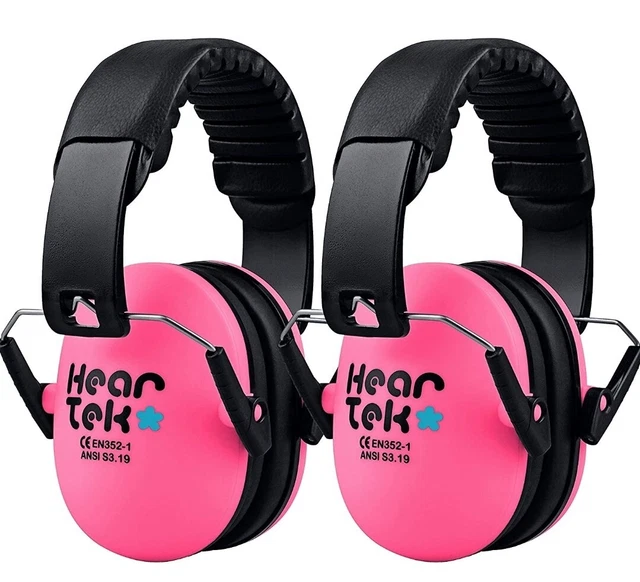 2 - Noise Cancelling Headphones Kids Teens Earmuffs Shooting Ear Protection Pink