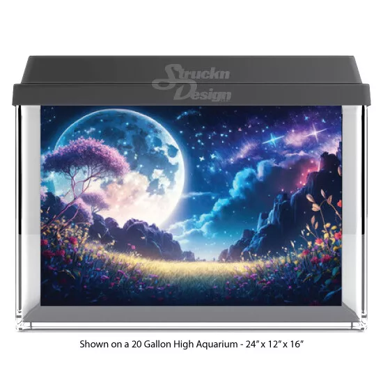 Colorful Bright Night Sky Polyester Fish Tank Glass Backdrop Aquarium Background