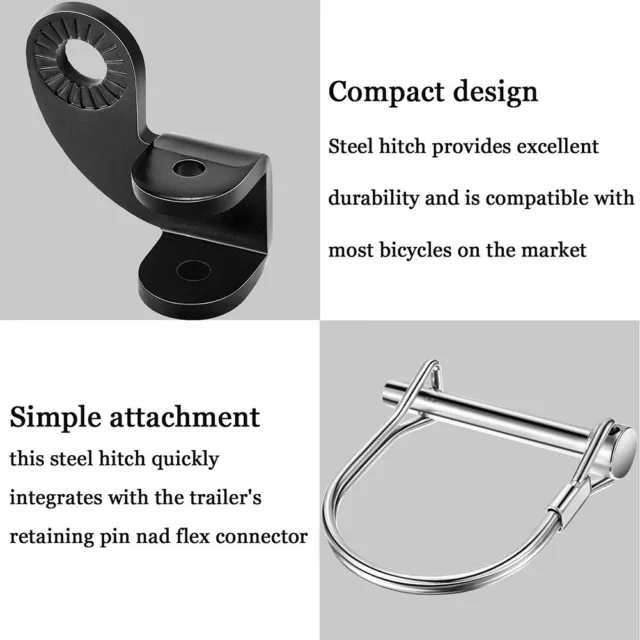 Bicycle Trailer Coupling Stainless Steel Hitch Connector Attachment Angled Elbow