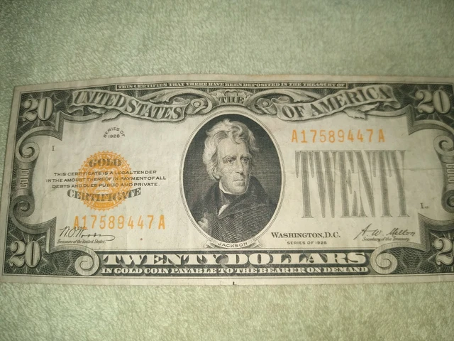 1928 $20 Gold Certificate