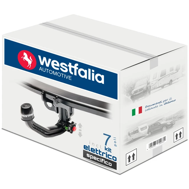 STEINHOF Gancio di traino fisso compatibile con Iveco Daily 35C Furgone 12.2014- (con preparazione) + kit elettrico 13-poli specifico
