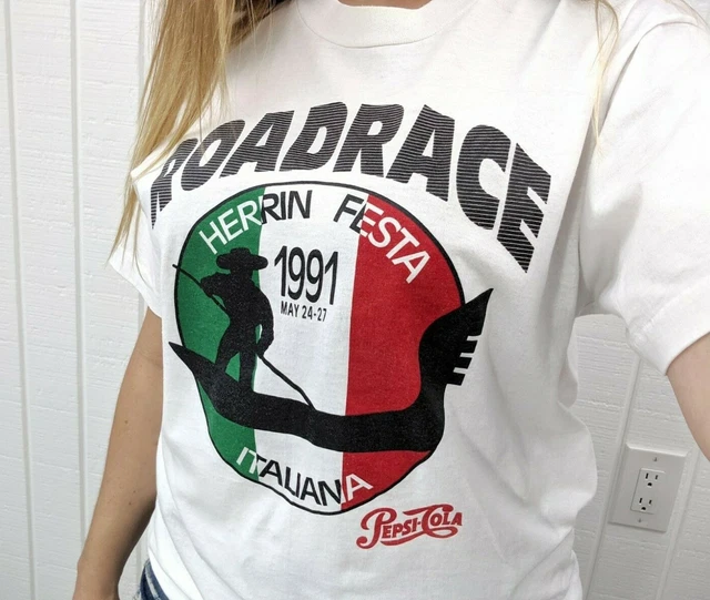 VINTAGE ROAD RACE Herrin Festa Italiana Gondola Festival Shirt Pepsi