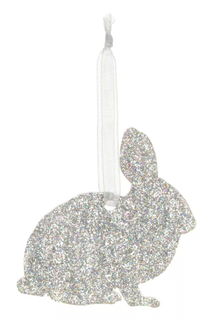 Rabbit Style A Glitter Christmas Decoration - 11 colour choices.